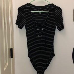 AE soft & sexy ribbed striped bodysuit